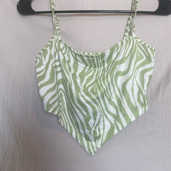 Zebra Print Green and White Camisole - Picture 1 of 3